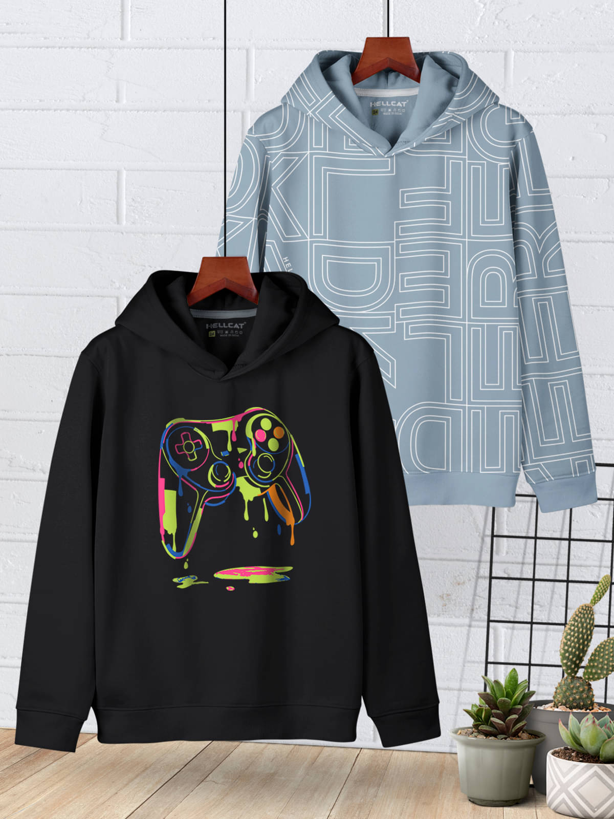     			HELLCAT Pack of 2 Boys Cotton Blend Sweatshirt ( Black )