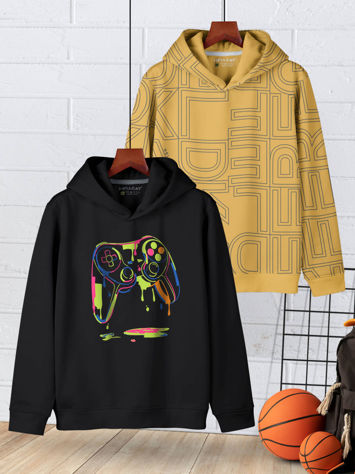     			HELLCAT Pack of 2 Boys Cotton Blend Sweatshirt ( Yellow )