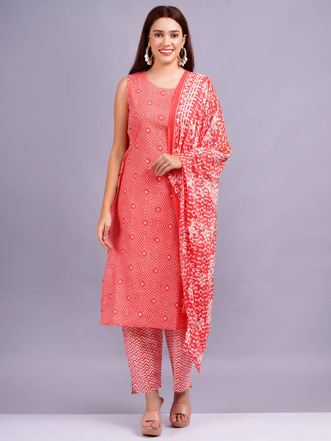 HIGHLIGHT FASHION EXPORT Cotton Printed Kurti With Pants Women's Stitched Salwar Suit - Red ( Pack of 1 ) HIGHLIGHT FASHION EXPORT Cotton Printed Kurti With Pants Women's Stitched Salwar Suit - Red ( Pack of 1 )