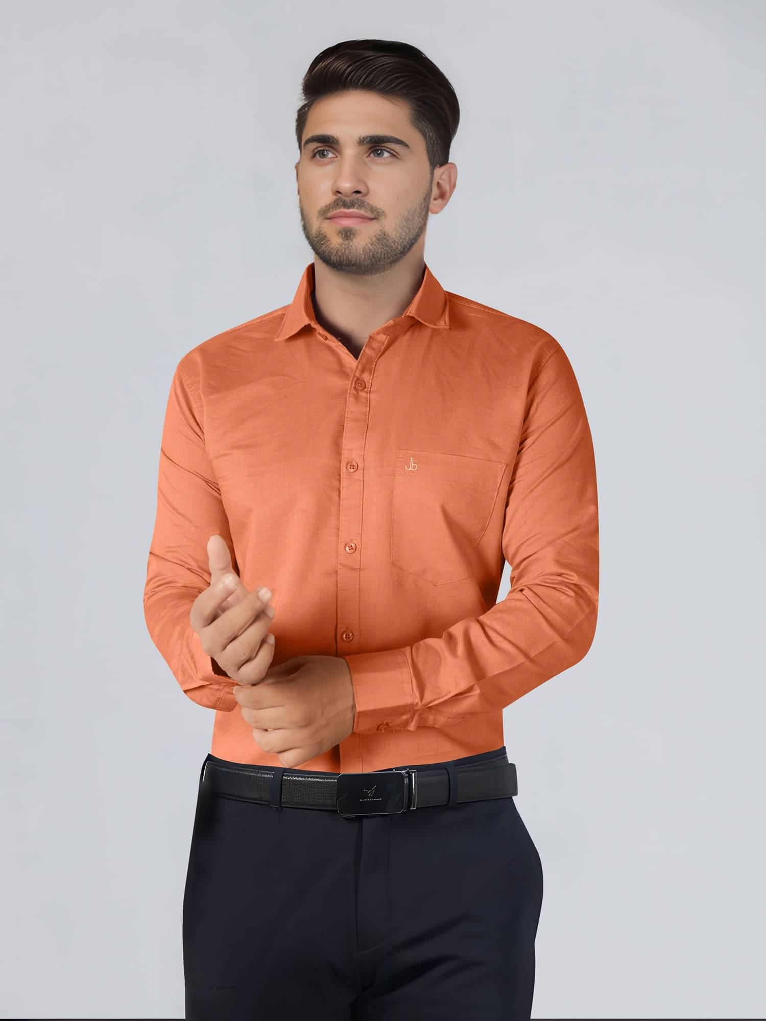 JB JUST BLACK 100% Cotton Regular Fit Solids Full Sleeves Men's Casual Shirt - Orange ( Pack of 1 ) JB JUST BLACK 100% Cotton Regular Fit Solids Full Sleeves Men's Casual Shirt - Orange ( Pack of 1 )