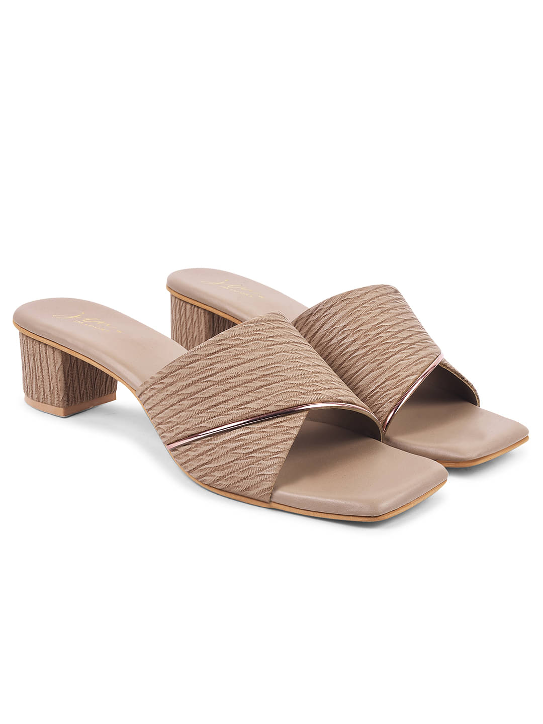 JM Looks Beige Women's Slip On Heels JM Looks Beige Women's Slip On Heels
