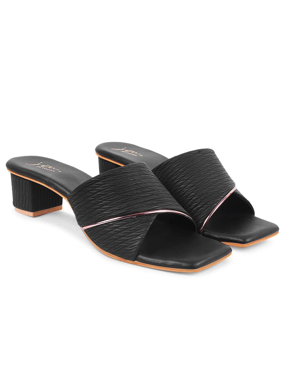     			JM Looks Black Women's Slip On Heels