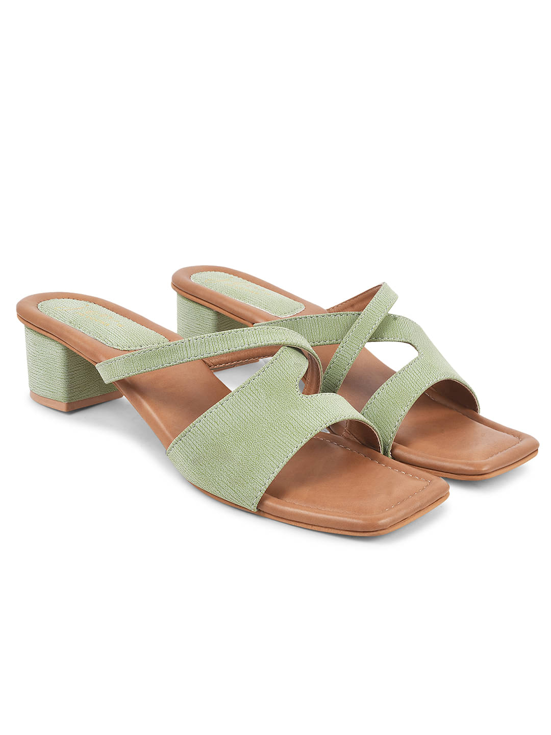 JM Looks Green Women's Slip On Heels     			JM Looks Green Women's Slip On Heels
