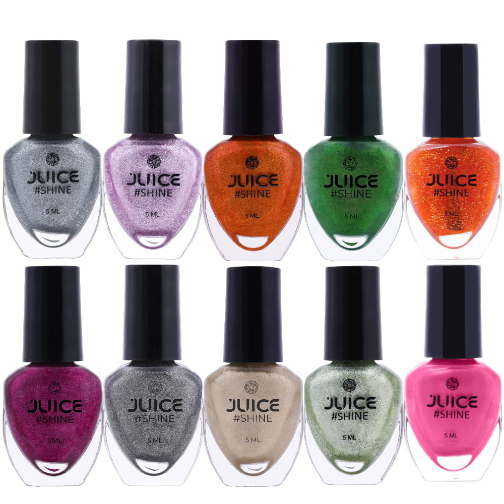     			Juice Multi Metallic Nail Polish 50 ( Pack of 10 )