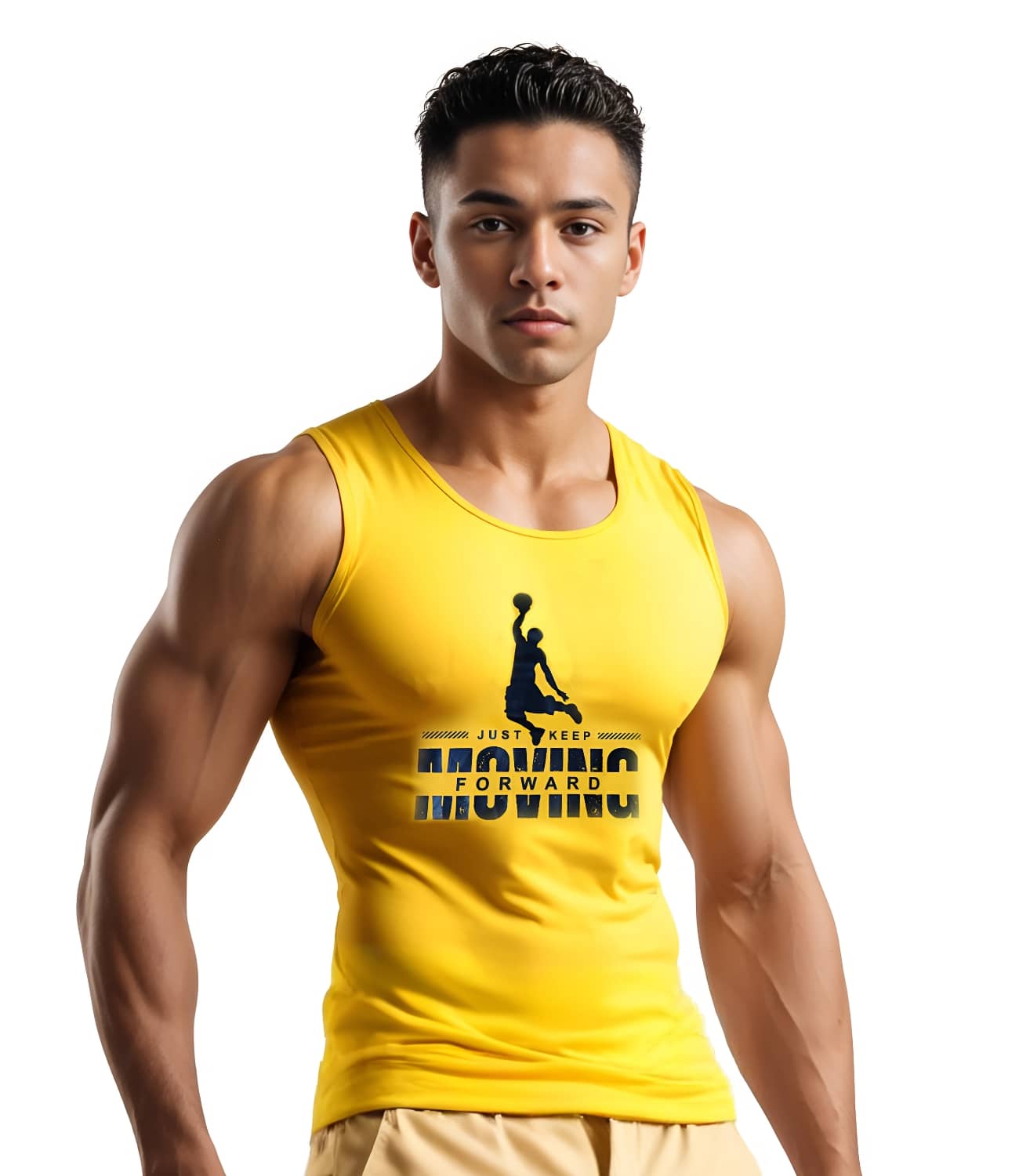 Looks United Pack of 1 Polyester Gym Vest For Men ( Yellow ) - Nightwear & Loungewear | Buy online on ZillyBuy