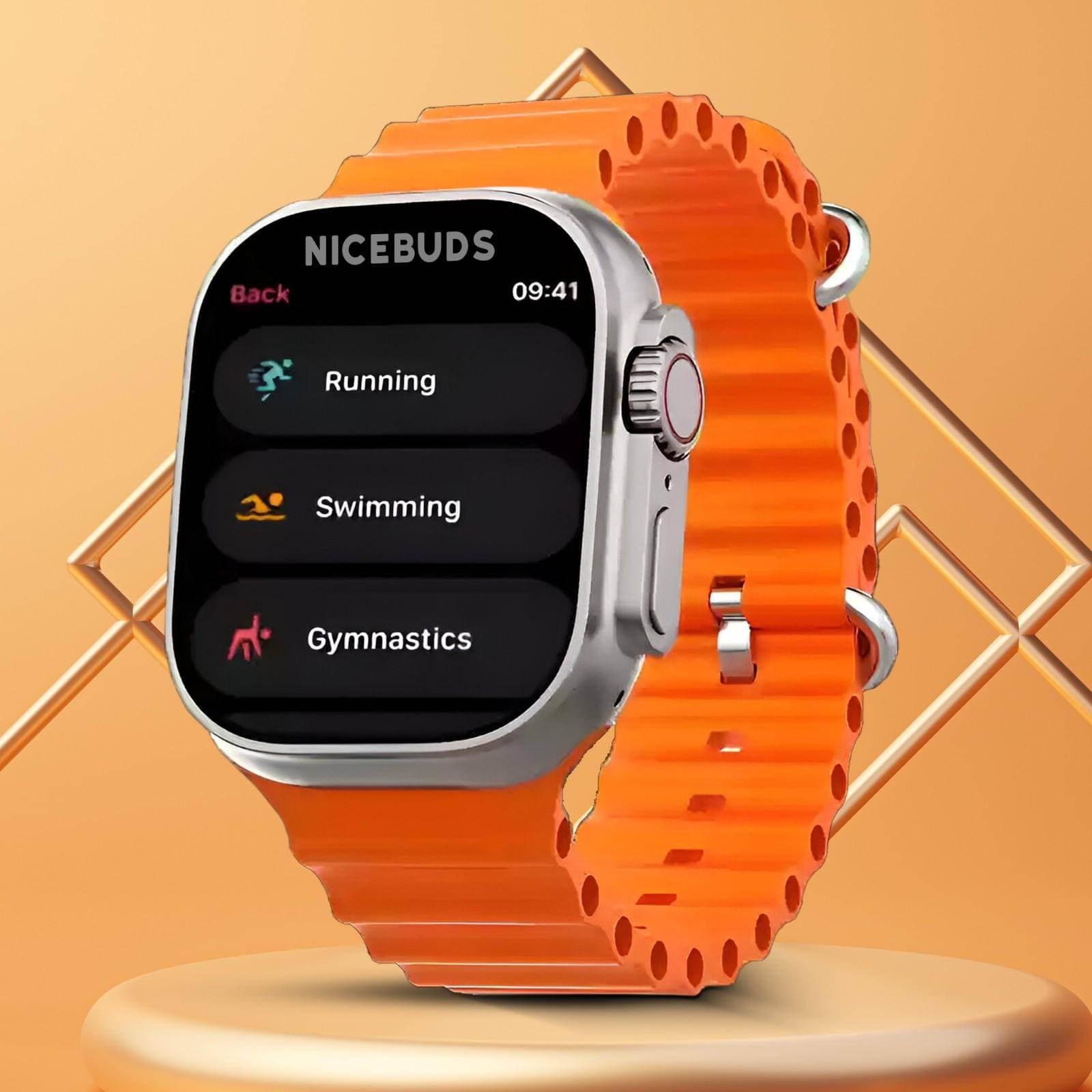 NICEBUDS Smartwatch Orange Smart Watch NICEBUDS Smartwatch Orange Smart Watch