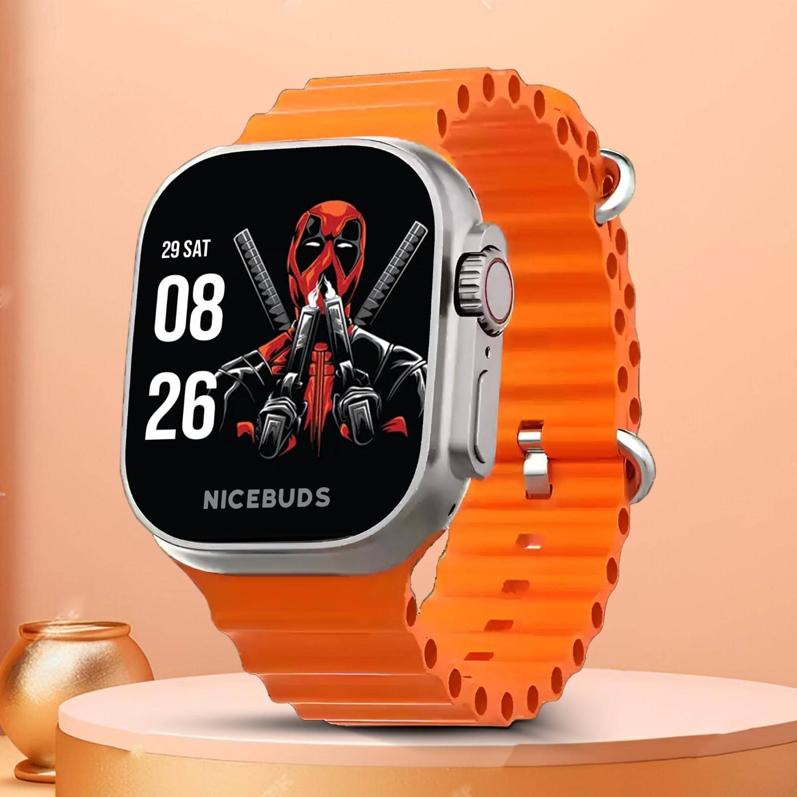     			NICEBUDS Smartwatch Orange Smart Watch