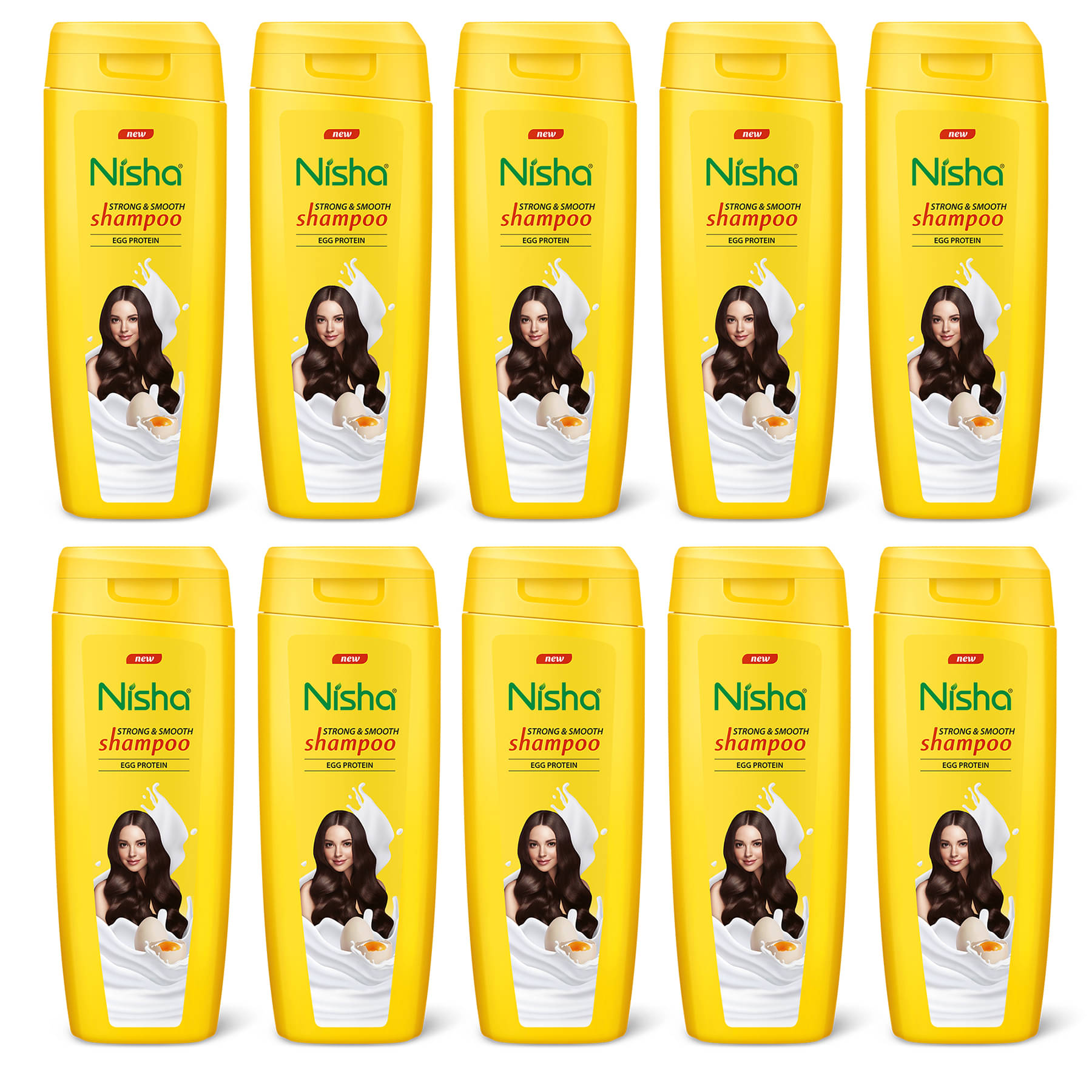     			Nisha Egg Protein Shampoo for Strong & Smooth Hair 75ml Pack of 10