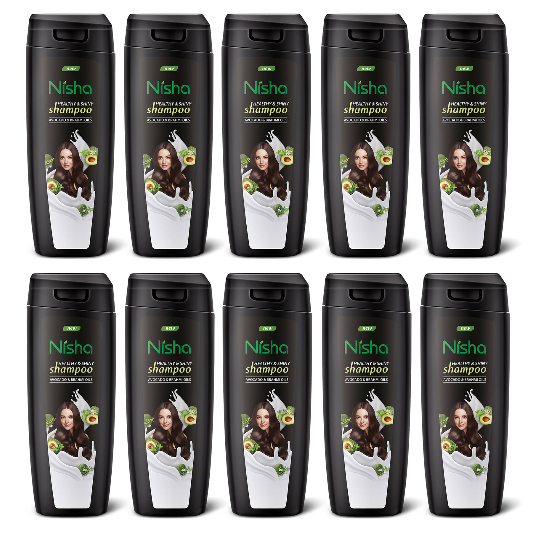 Nisha Healthy & Shiny Shampoo for Women Men 75ml Pack of 10, Avocado & Brahmi Shampoo for Strong Beautiful Hair Nisha Healthy & Shiny Shampoo for Women Men 75ml Pack of 10, Avocado & Brahmi Shampoo for Strong Beautiful Hair