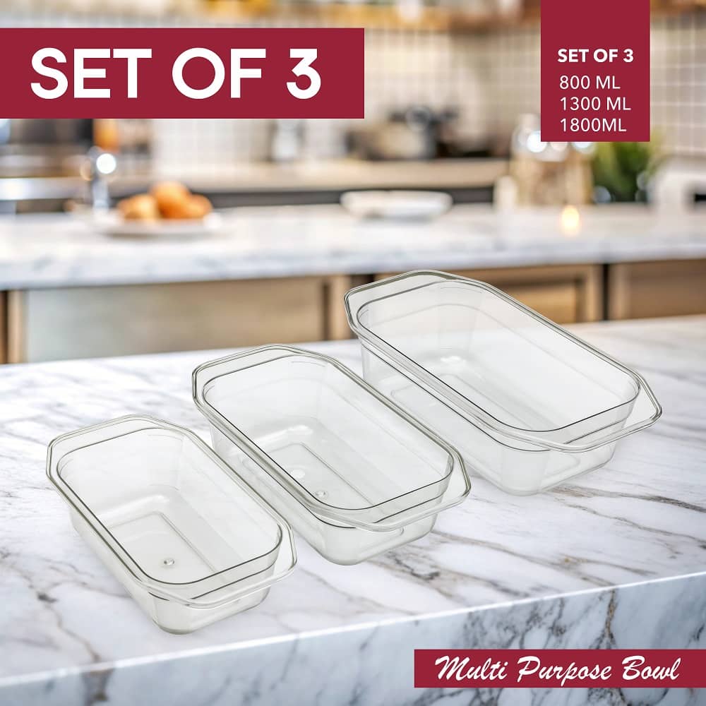 OFFYX BOWL CONTAINER PET White Multi-Purpose Container ( Set of 1 )