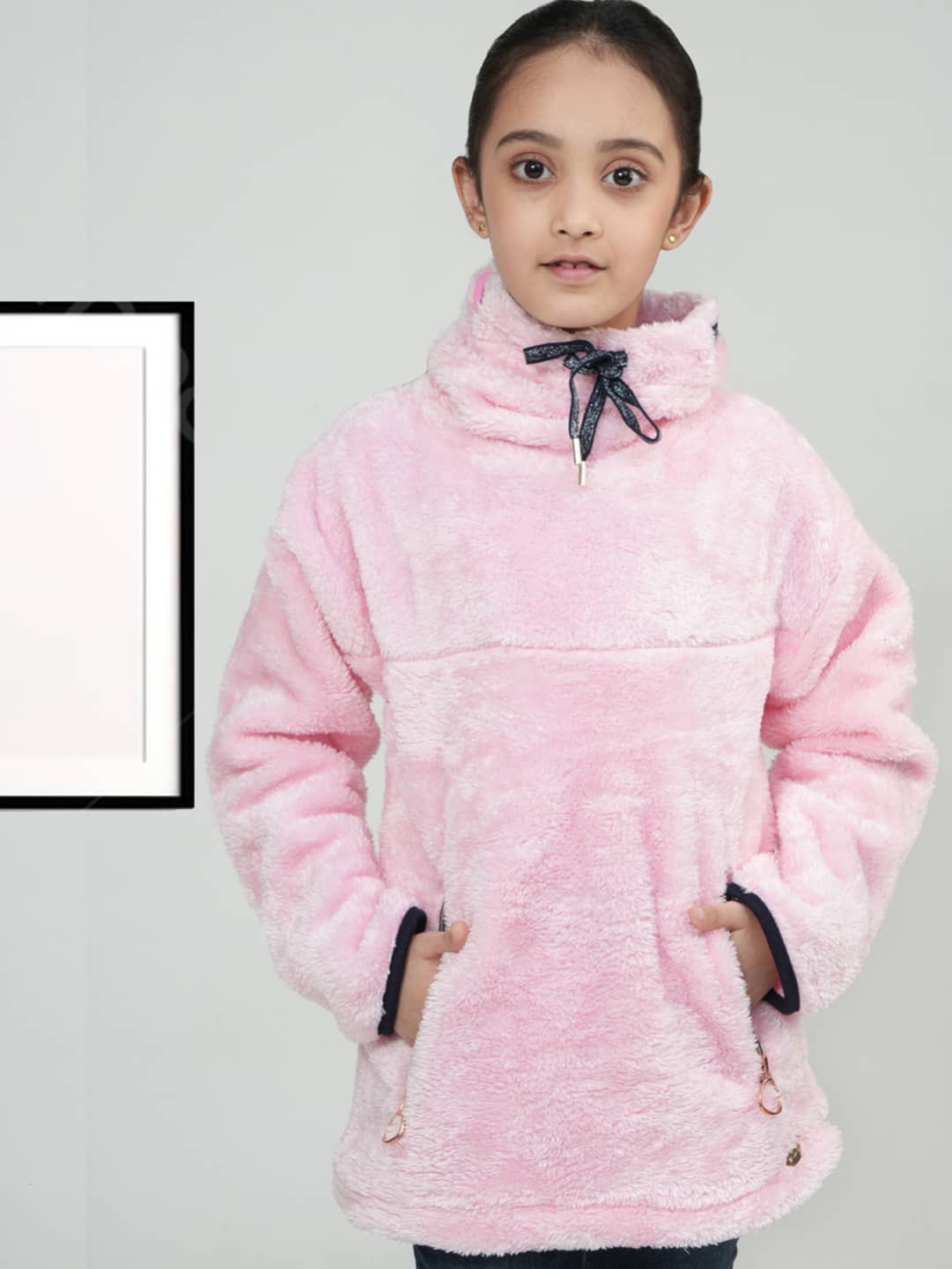 PAMPOLINA Girls Cotton Blend Sweatshirt ( Pink )