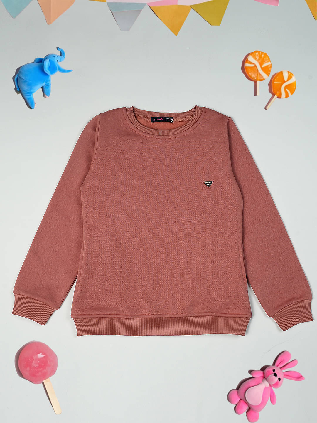     			PAMPOLINA Girls Cotton Blend Sweatshirt ( Pink )