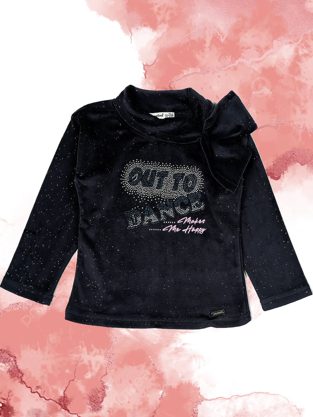     			PAMPOLINA Girls Cotton Blend Sweatshirt ( Navy )