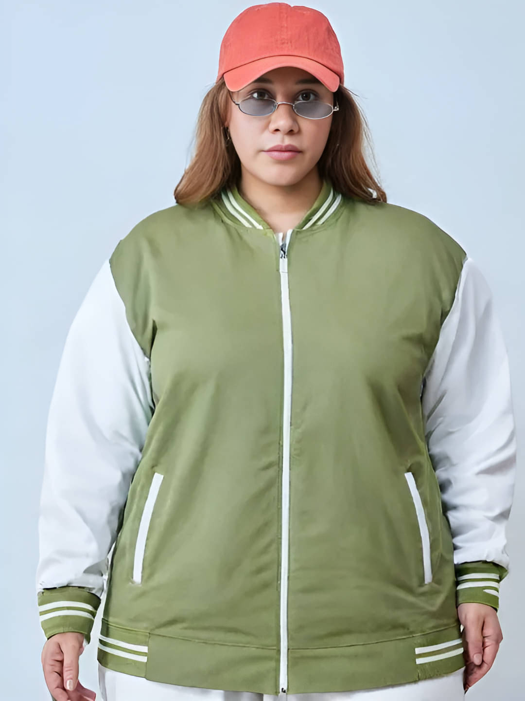 PLUS PARADISE - Polyester Green Bomber Jackets PLUS PARADISE - Polyester Green Bomber Jackets