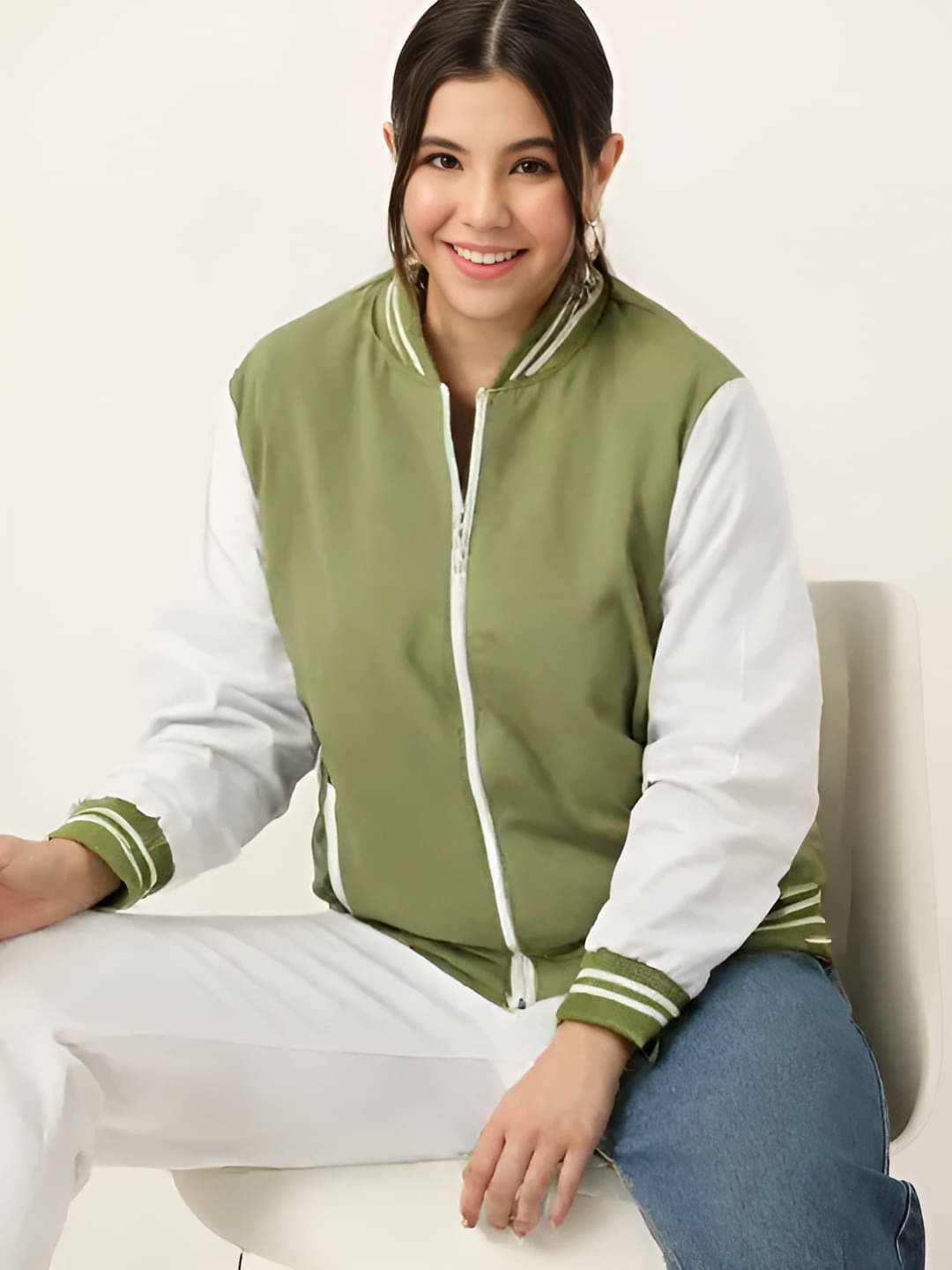PLUS PARADISE - Polyester Green Bomber Jackets PLUS PARADISE - Polyester Green Bomber Jackets
