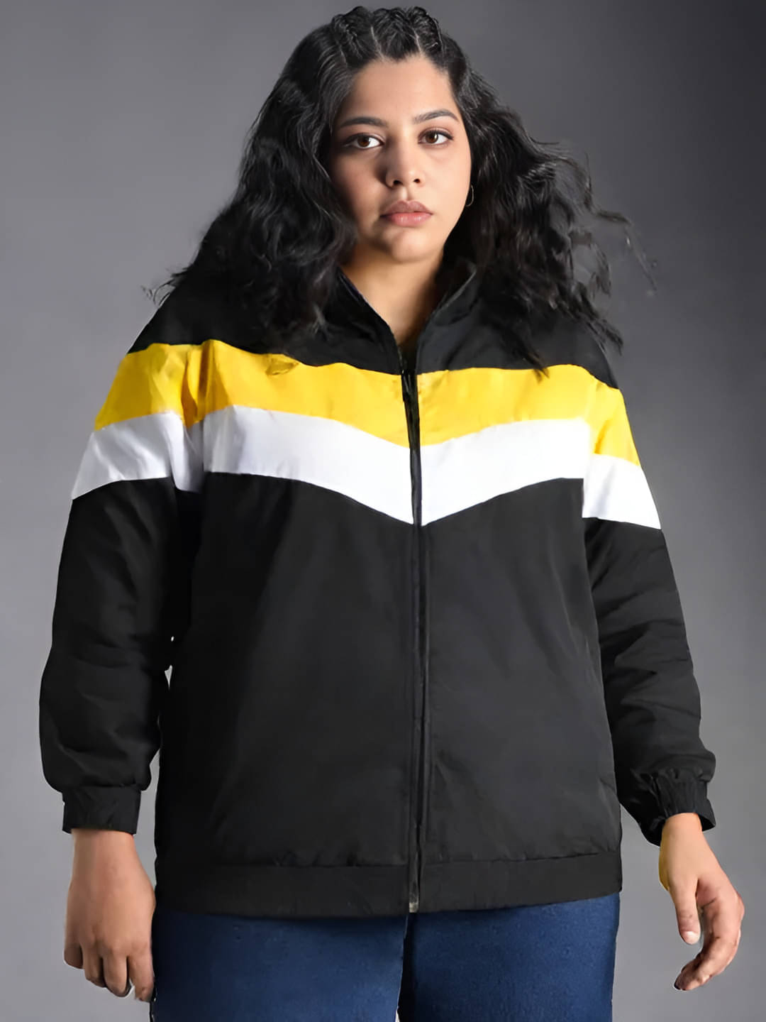 PLUS PARADISE - Polyester Multi Color Bomber Jackets PLUS PARADISE - Polyester Multi Color Bomber Jackets