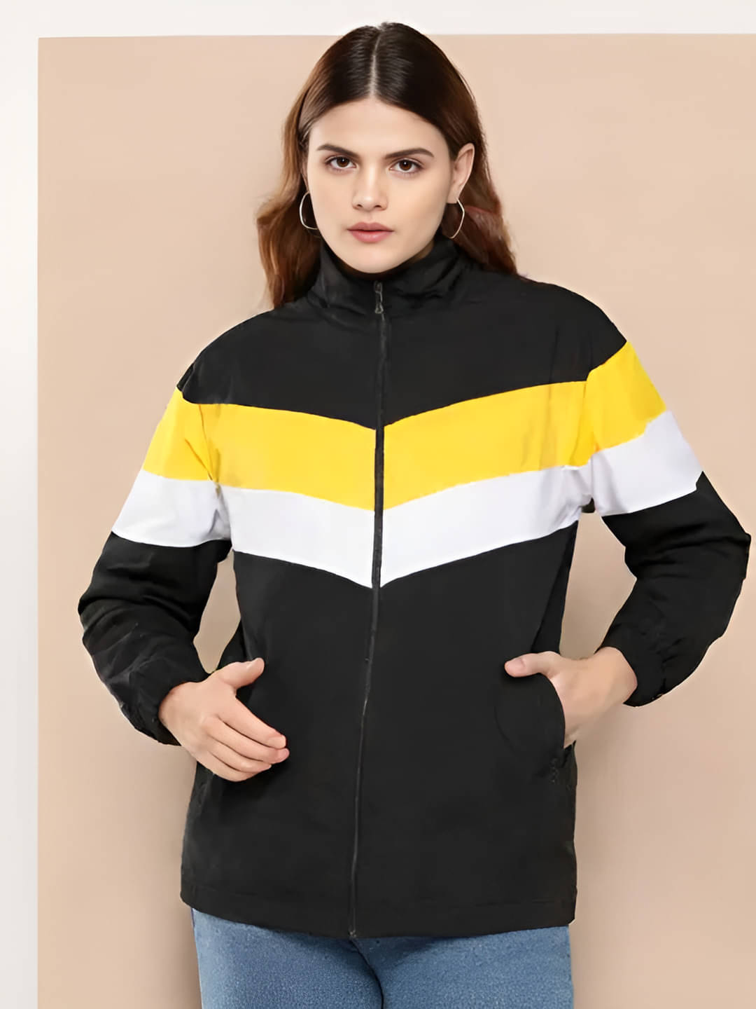 PLUS PARADISE - Polyester Multi Color Bomber Jackets PLUS PARADISE - Polyester Multi Color Bomber Jackets