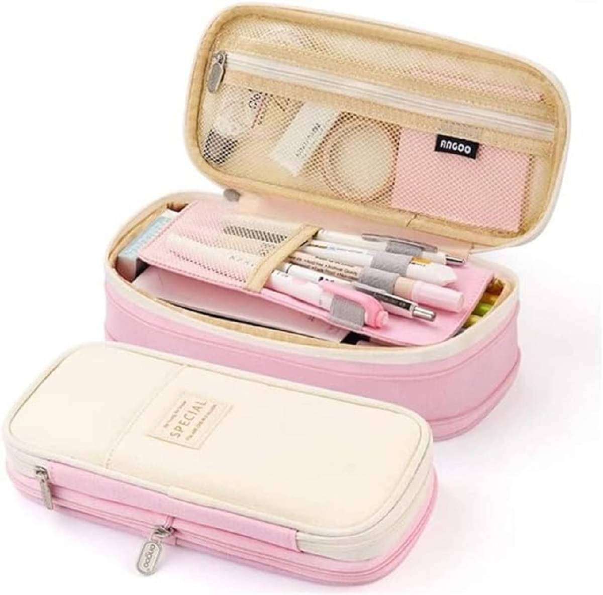RAMDEV ENTERPRISE Big Capacity Pencil Pen Case Large Storage High Capacity Bag Pouch Holder Case Stationery Bag for Students College School Office (Pink 2) RAMDEV ENTERPRISE Big Capacity Pencil Pen Case Large Storage High Capacity Bag Pouch Holder Case Stationery Bag for Students College School Office (Pink 2)