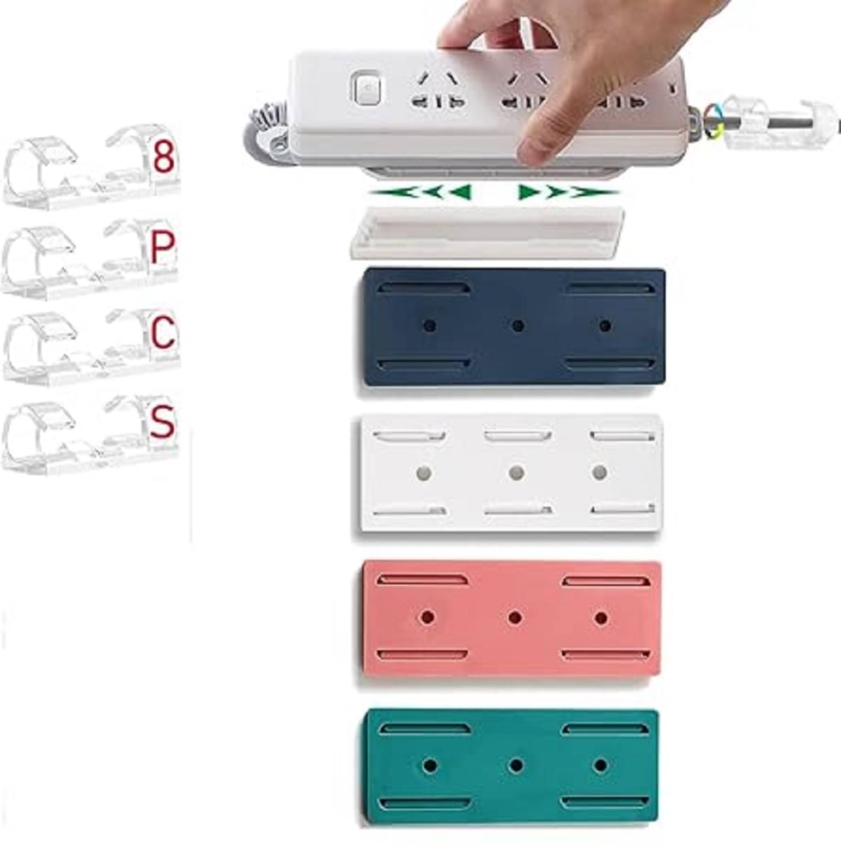 RAMDEV ENTERPRISE Power Strip Holder, Adhesive Punch-Free Socket Holder, Self Adhesive Socket Desktop Fixer, Cable Management Punch Free Surge Protector, Desktop Mobile Socket Holder Wall Mount (4PCS) RAMDEV ENTERPRISE Power Strip Holder, Adhesive Punch-Free Socket Holder, Self Adhesive Socket Desktop Fixer, Cable Management Punch Free Surge Protector, Desktop Mobile Socket Holder Wall Mount (4PCS)