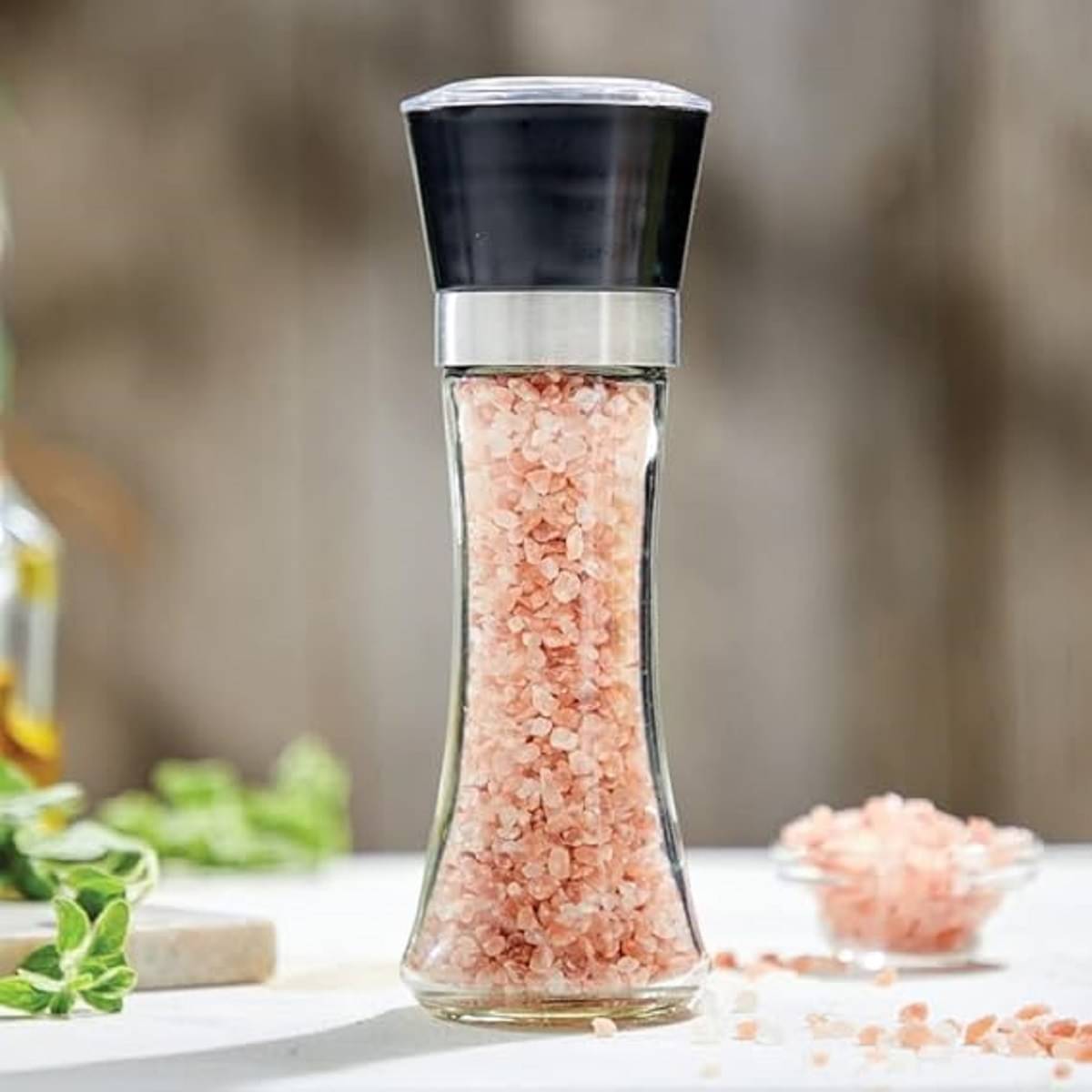 RAMDEV ENTERPRISE Stainless Steel Spice Grinder Glass, Steel Squeeze Mill (Pack of 1),Pepper Grinder or Salt Shaker Manual Shaker, Spice Storage with Adjustable Coarseness RAMDEV ENTERPRISE Stainless Steel Spice Grinder Glass, Steel Squeeze Mill (Pack of 1),Pepper Grinder or Salt Shaker Manual Shaker, Spice Storage with Adjustable Coarseness