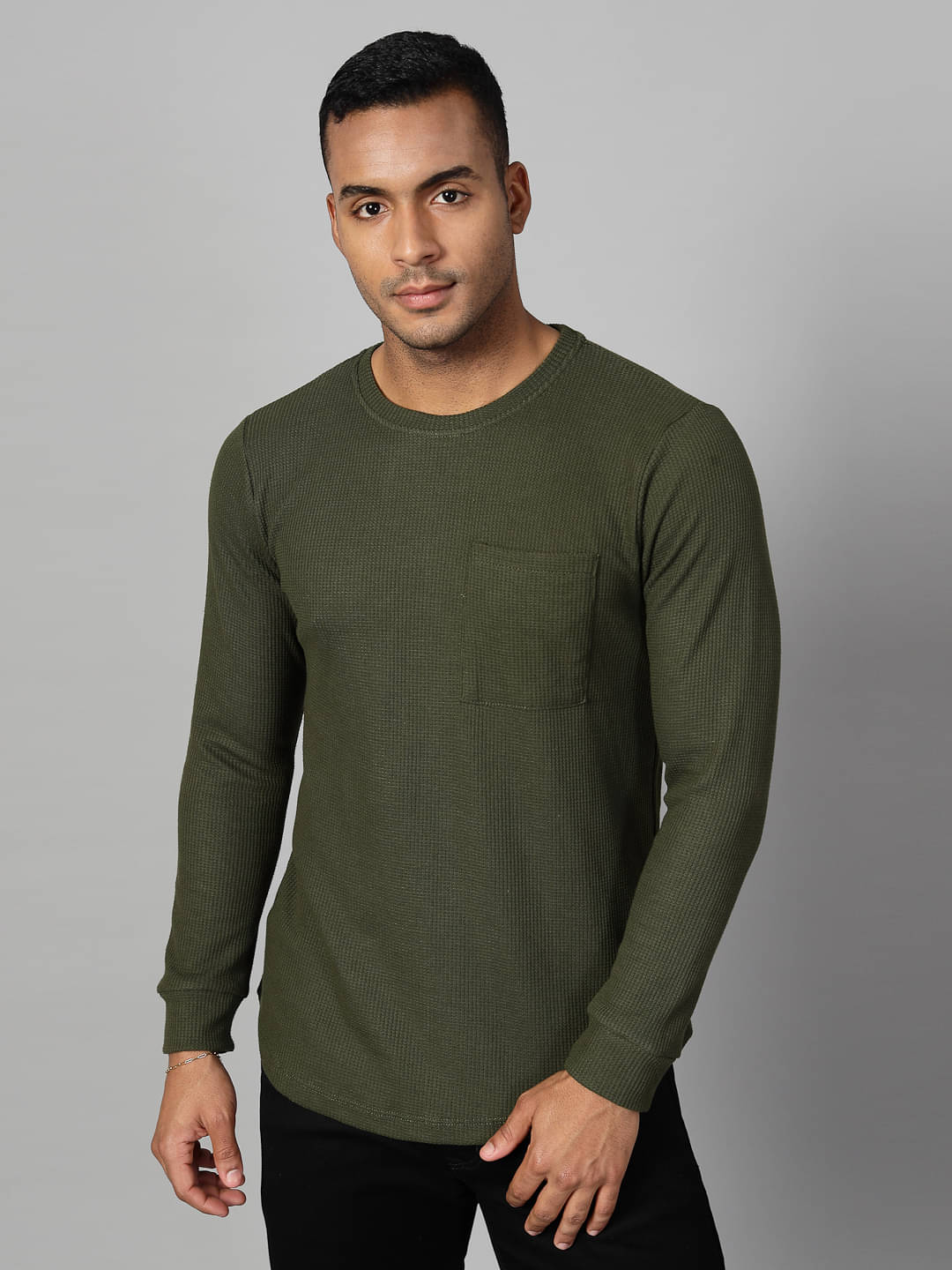 Rigo Pack of 1 Cotton Regular Fit Men's T-Shirt ( Olive ) Rigo Pack of 1 Cotton Regular Fit Men's T-Shirt ( Olive )