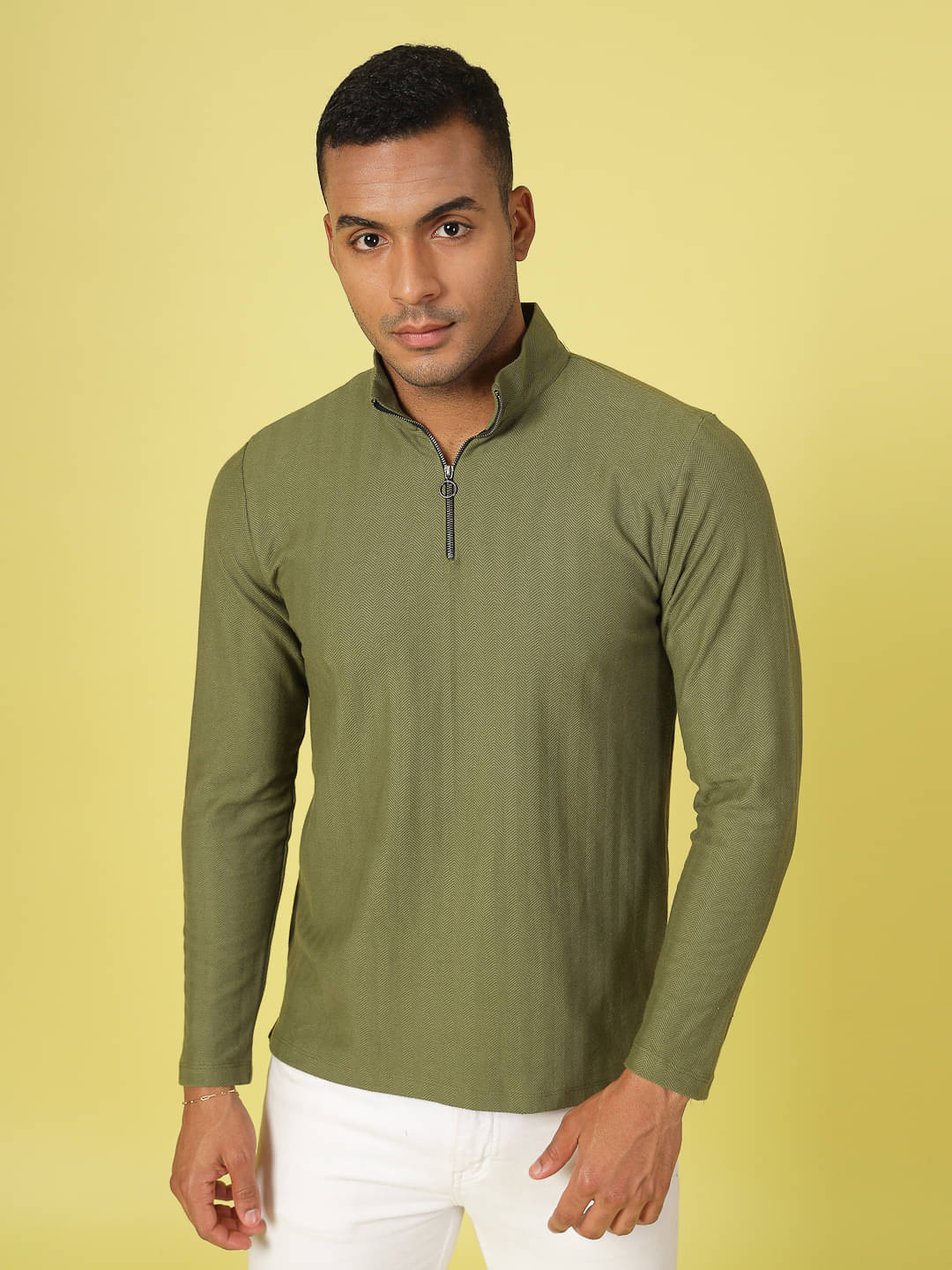 Rigo Pack of 1 Cotton Slim Fit Men's T-Shirt ( Olive )     			Rigo Pack of 1 Cotton Slim Fit Men's T-Shirt ( Olive )