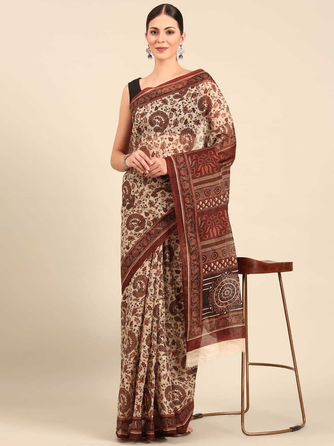 SHANVIKA Cotton Printed Saree Without Blouse Piece ( Beige ) SHANVIKA Cotton Printed Saree Without Blouse Piece ( Beige )