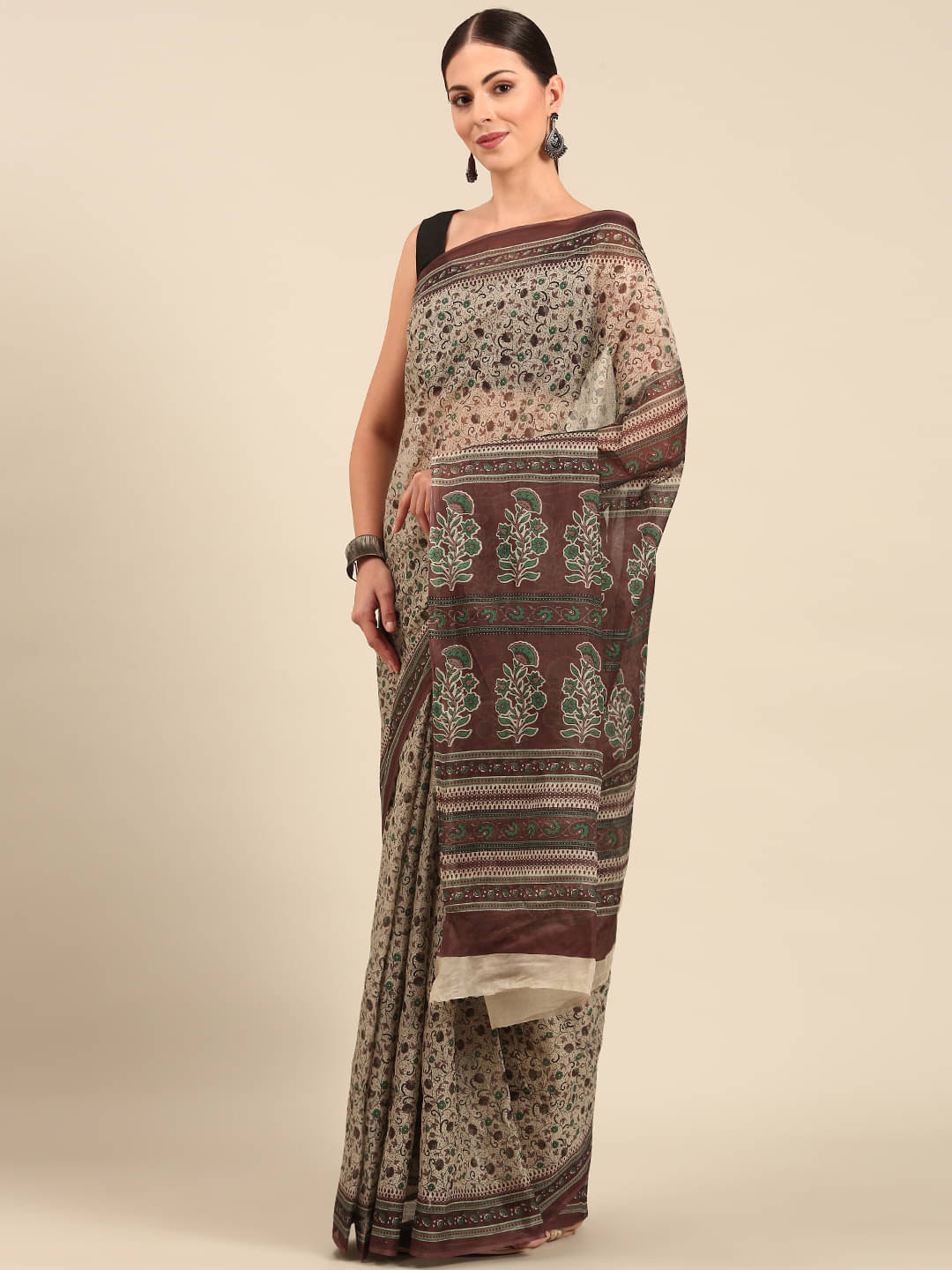 SHANVIKA Cotton Printed Saree Without Blouse Piece ( Off White ) SHANVIKA Cotton Printed Saree Without Blouse Piece ( Off White )