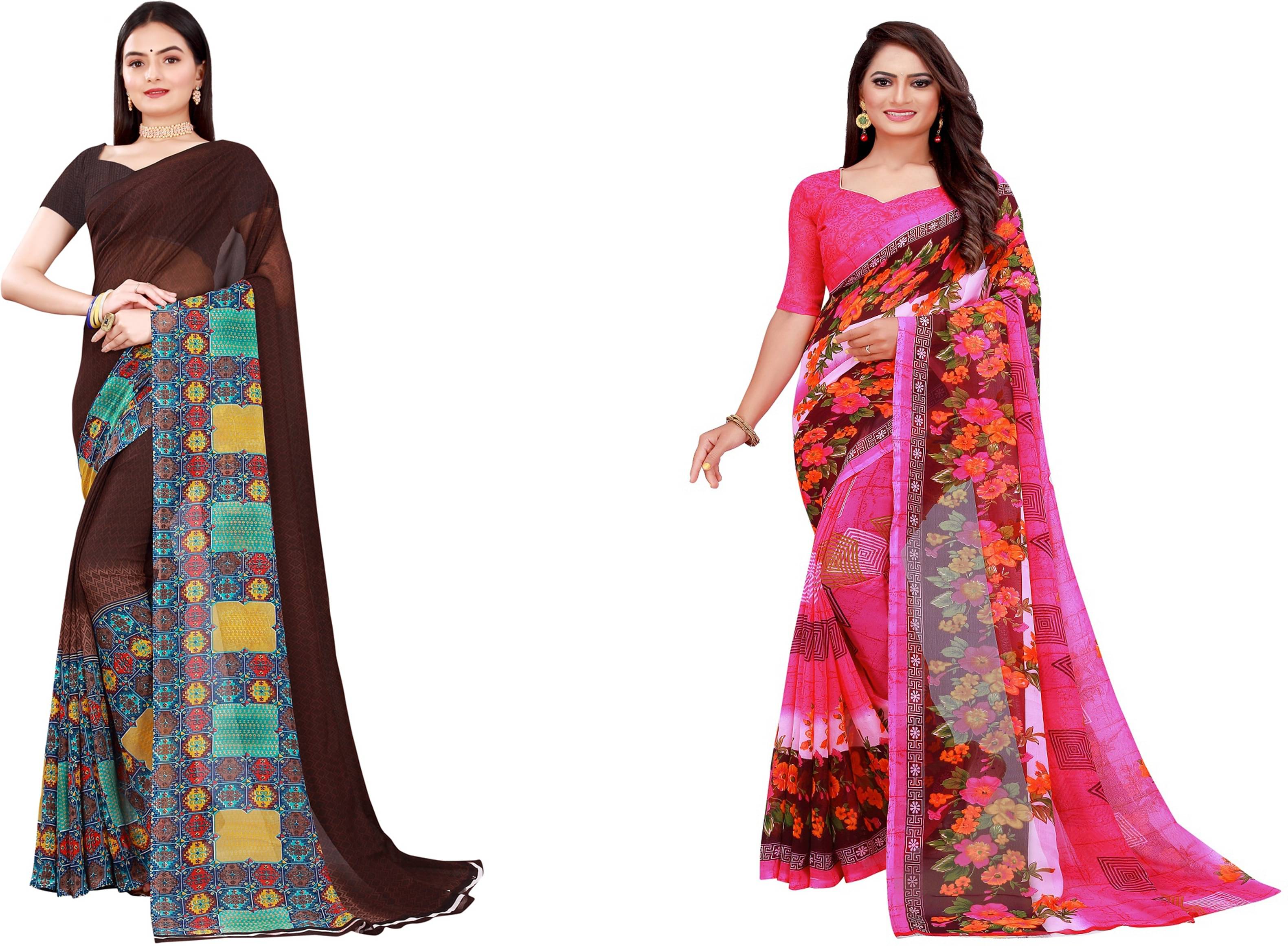     			Samai Cotton Silk Printed Saree With Unstitched Blouse Piece ( Multicolor2 )