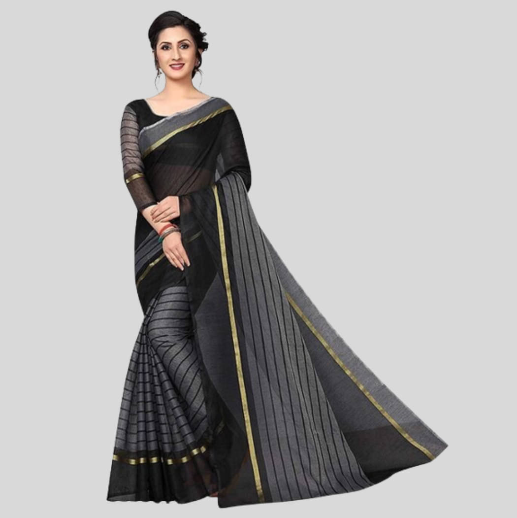     			Samai Cotton Silk Striped Saree With Unstitched Blouse Piece ( Multicolor3 )