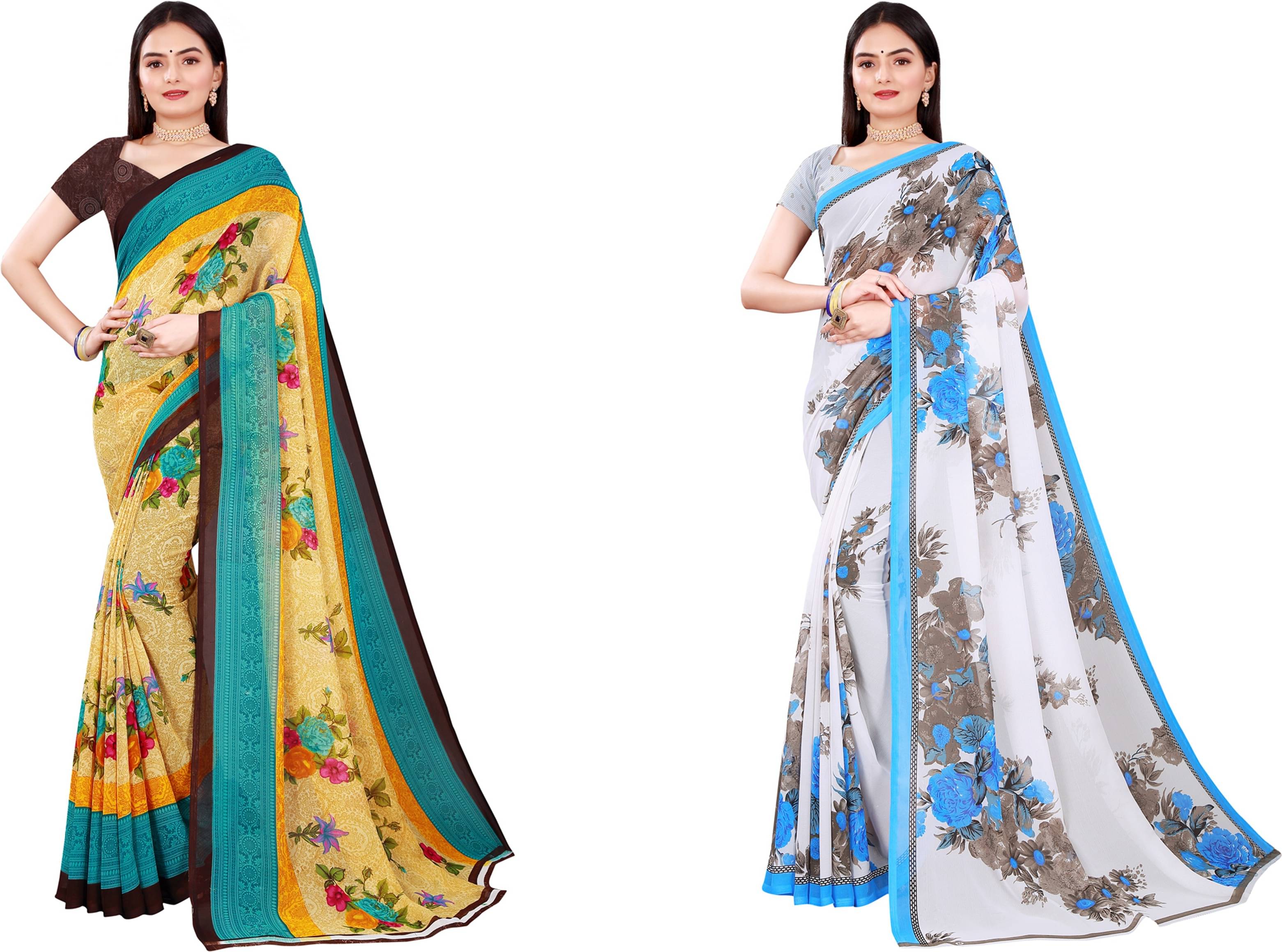     			Samai Georgette Printed Saree With Unstitched Blouse Piece ( Multicolor2 )