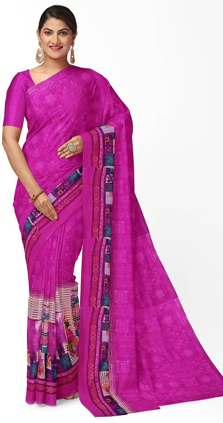     			Samai Georgette Printed Saree With Unstitched Blouse Piece ( Multicolor3 )