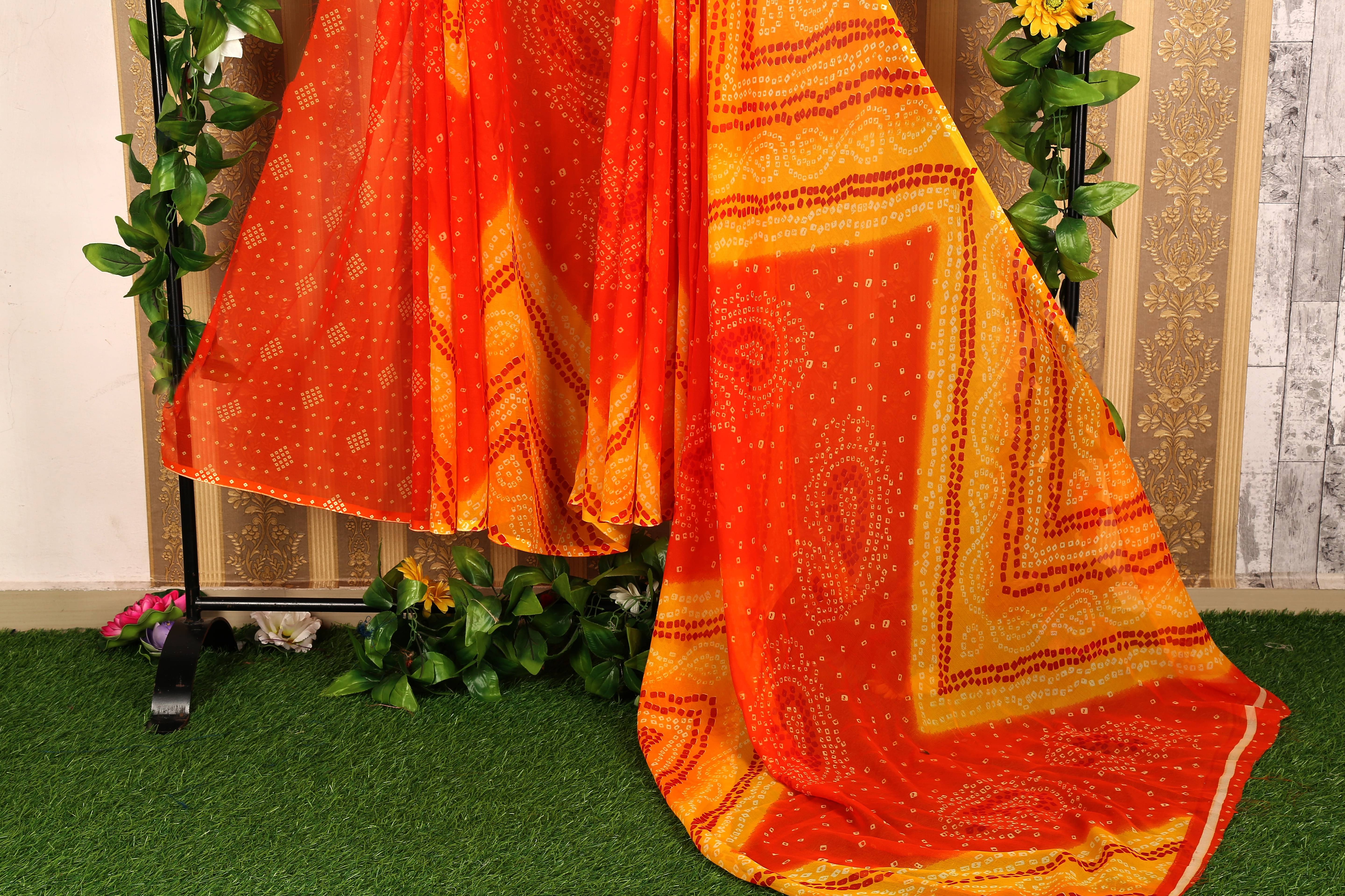Samai Georgette Printed Saree With Unstitched Blouse Piece ( Multicolor3 ) Samai Georgette Printed Saree With Unstitched Blouse Piece ( Multicolor3 )