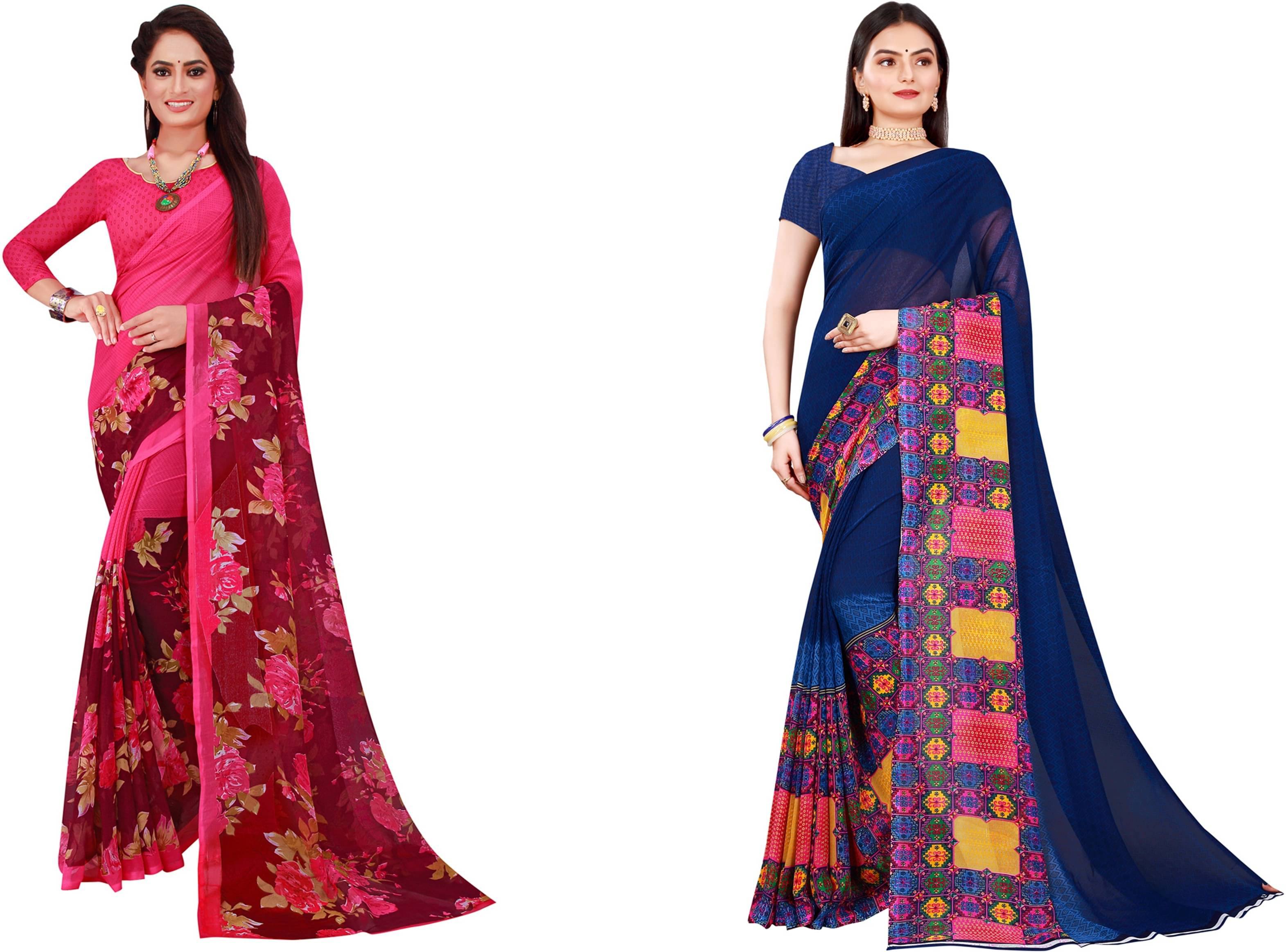     			Samai Georgette Printed Saree With Unstitched Blouse Piece ( Multicolor6 )