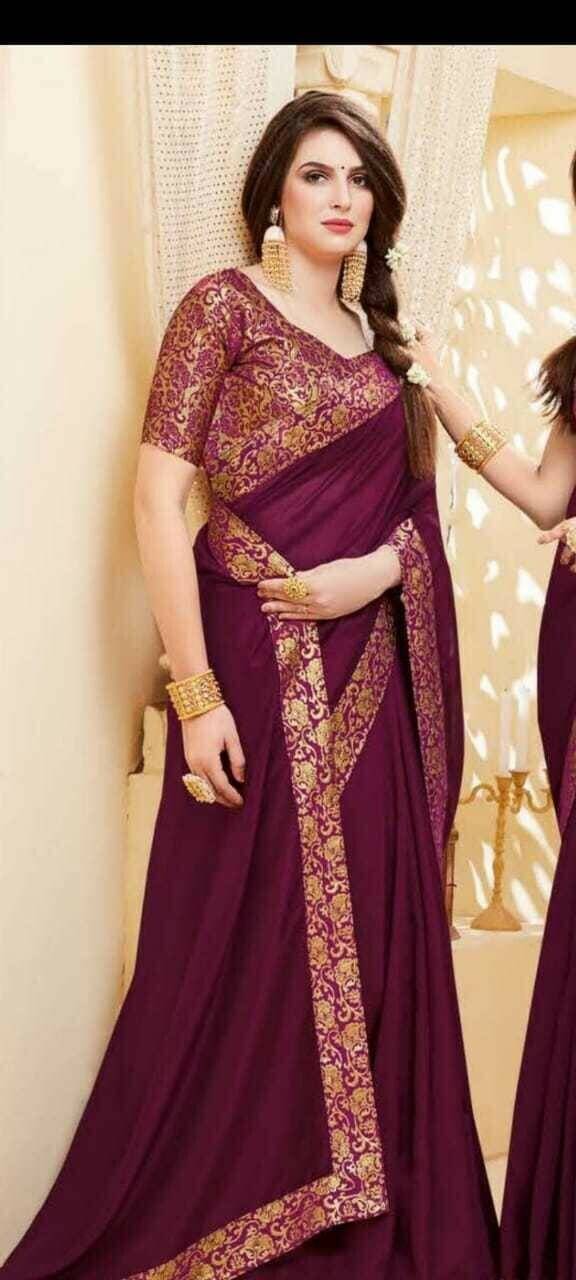     			Samai Georgette Solid Saree With Unstitched Blouse Piece ( Multicolor6 )