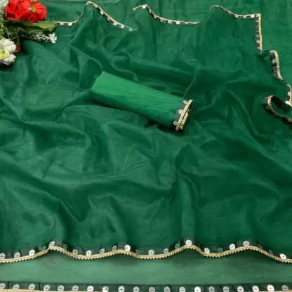     			Samai Georgette Solid Saree With Unstitched Blouse Piece ( Multicolor2 )