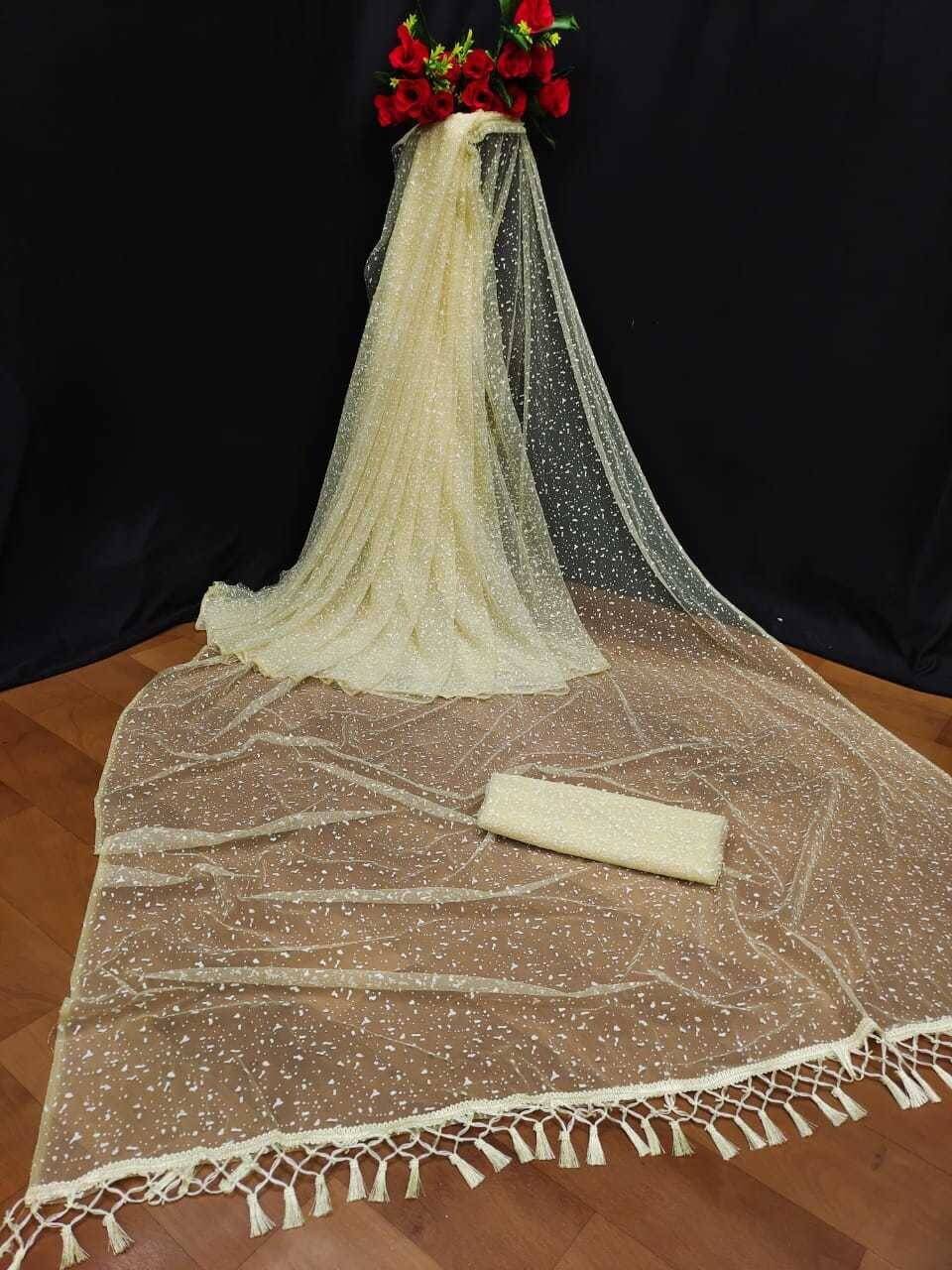 Samai Net Printed Saree With Unstitched Blouse Piece ( Beige1 ) Samai Net Printed Saree With Unstitched Blouse Piece ( Beige1 )