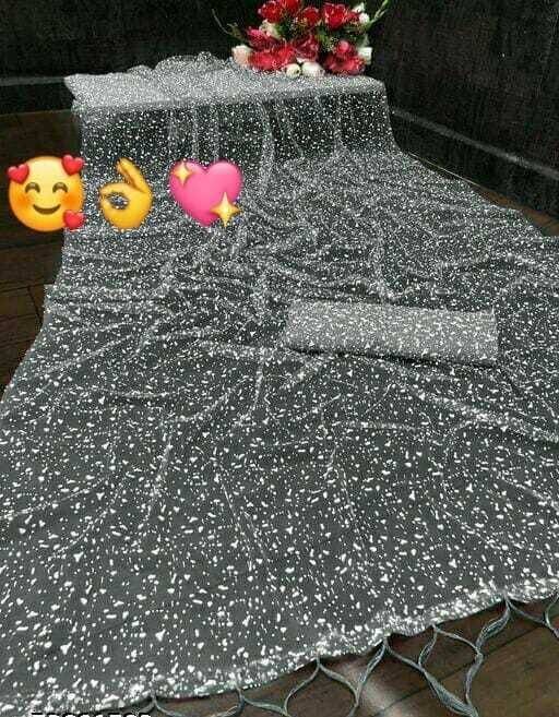     			Samai Net Printed Saree With Unstitched Blouse Piece ( Grey )