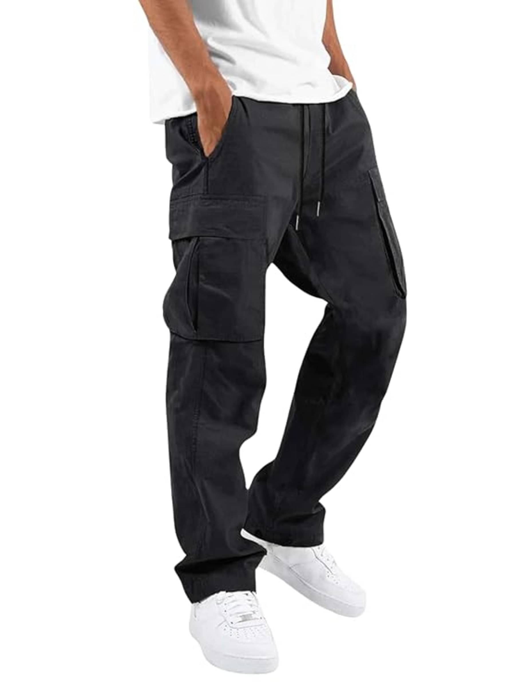     			Shine n Show Regular Flat Men's Cargos - Black ( Pack of 1 )