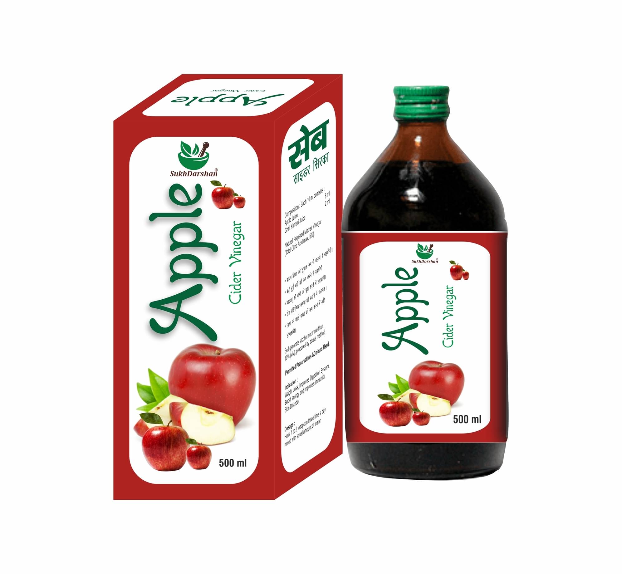     			Sukh Darshan Apple Cider Vinegar 500ml