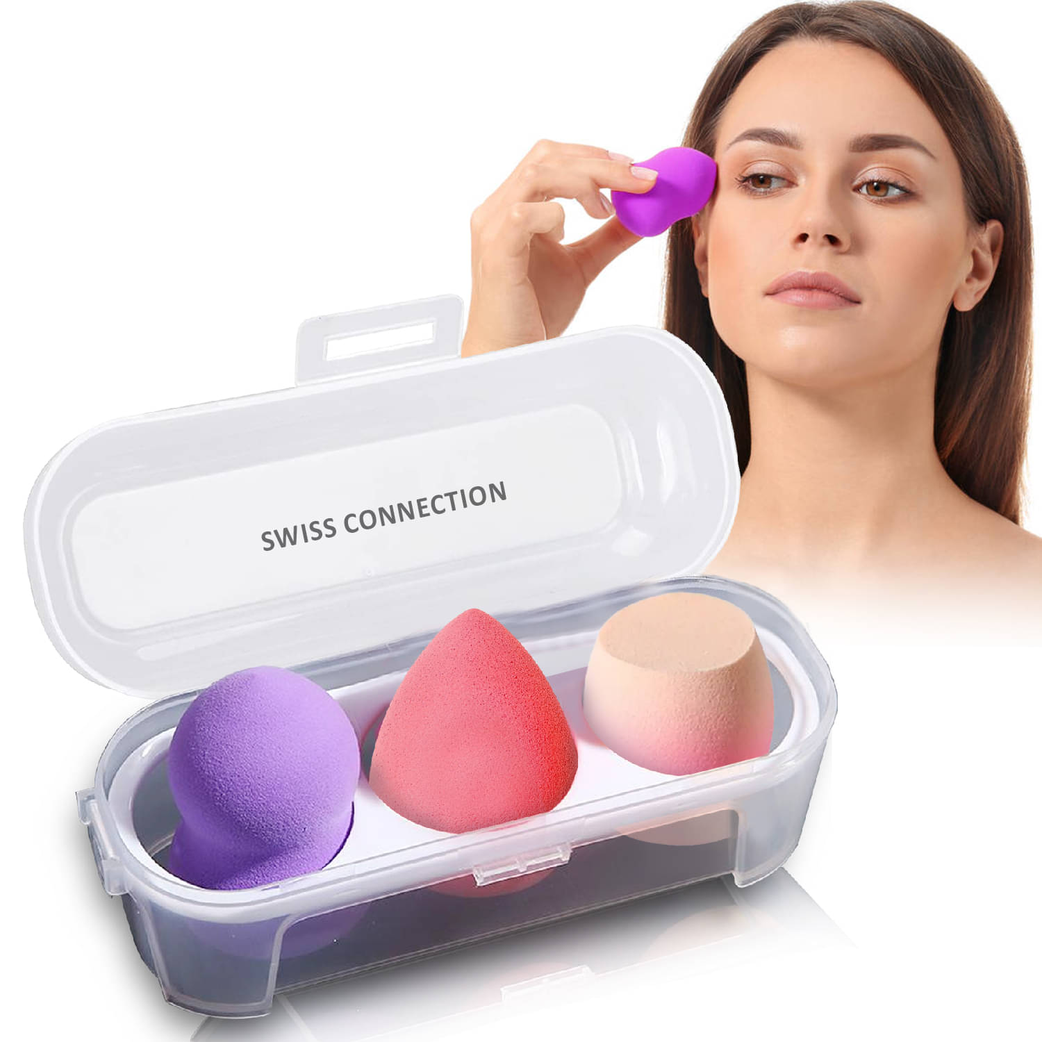     			Swiss Connection Face 100 g Beauty Blender Reusable/washable Multicolor 3 Pcs