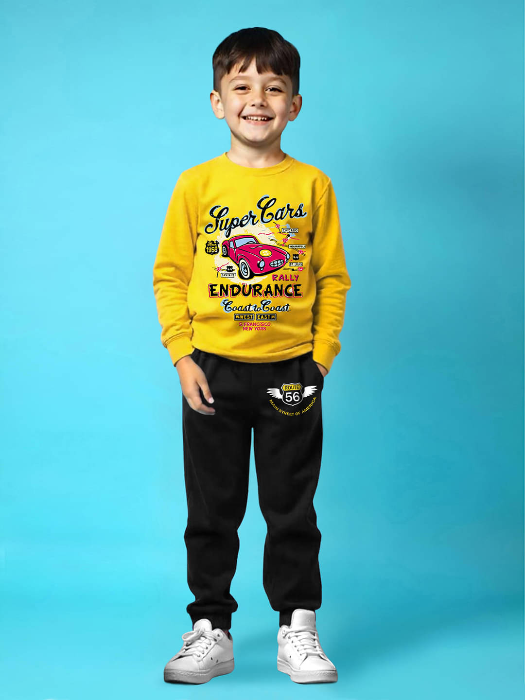 Trampoline Pack of 1 Boys Cotton Blend T-Shirt & Trackpants Set ( Multicolor )     			Trampoline Pack of 1 Boys Cotton Blend T-Shirt & Trackpants Set ( Multicolor )