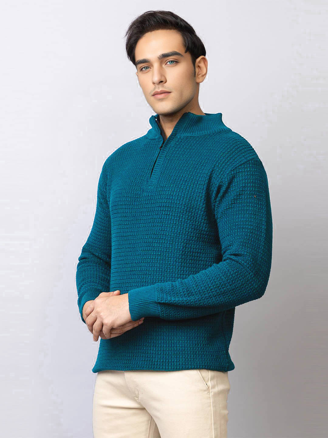     			tysort Woollen Blend High Neck Men's Full Sleeves Pullover Sweater - Sea Green ( Pack of 1 )