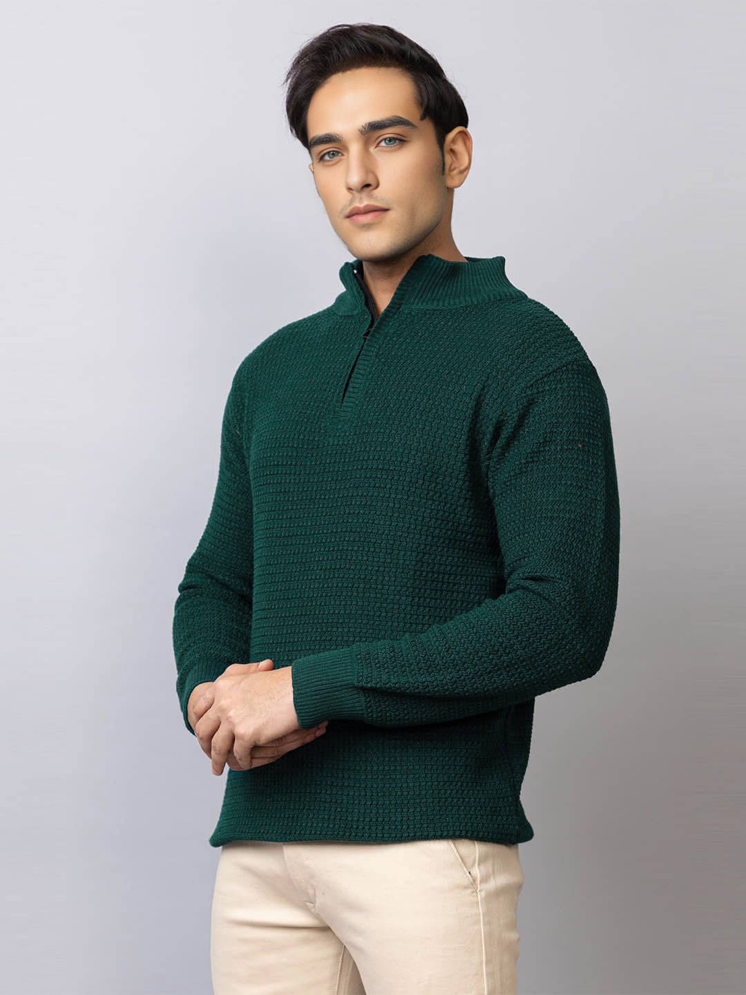 tysort Woollen Blend High Neck Men's Full Sleeves Pullover Sweater - Green ( Pack of 1 )     			tysort Woollen Blend High Neck Men's Full Sleeves Pullover Sweater - Green ( Pack of 1 )