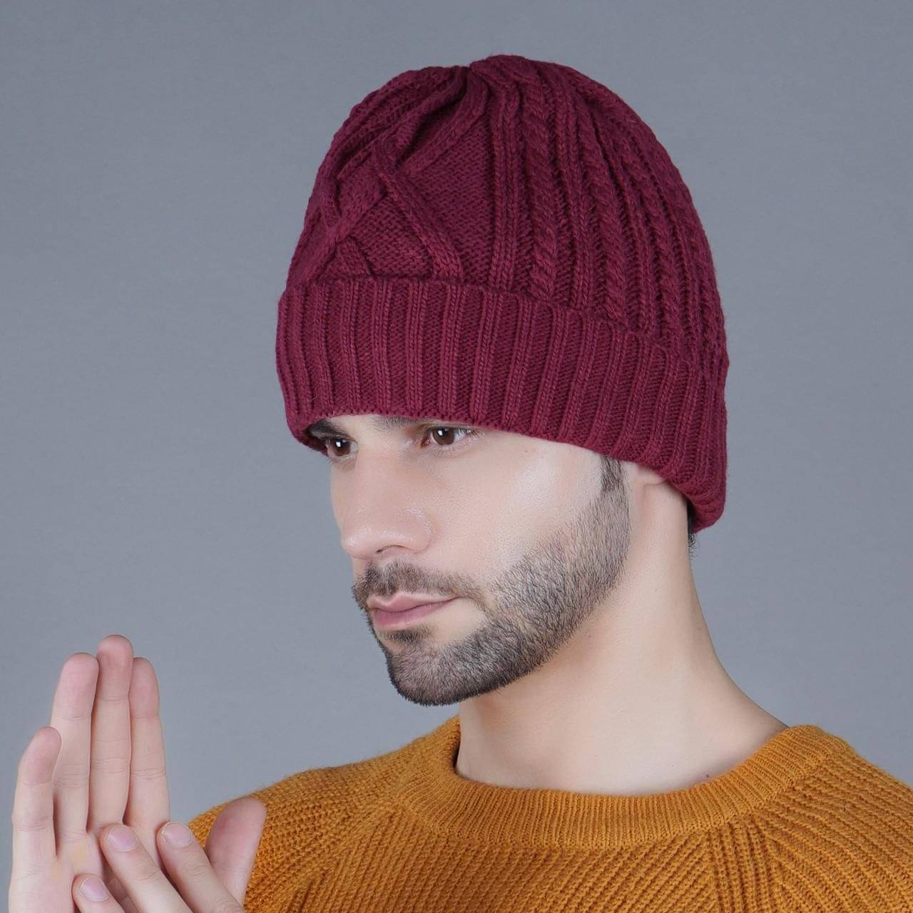     			valdez Maroon Woollen Men's Cap ( Pack of 3 )