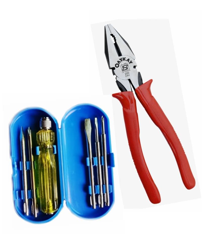     			5 in 1 screwdriver kit & Piler unique Hand Tool Heavy Duty lineman Plier , Pilash IS 3650 Oaykay Tools