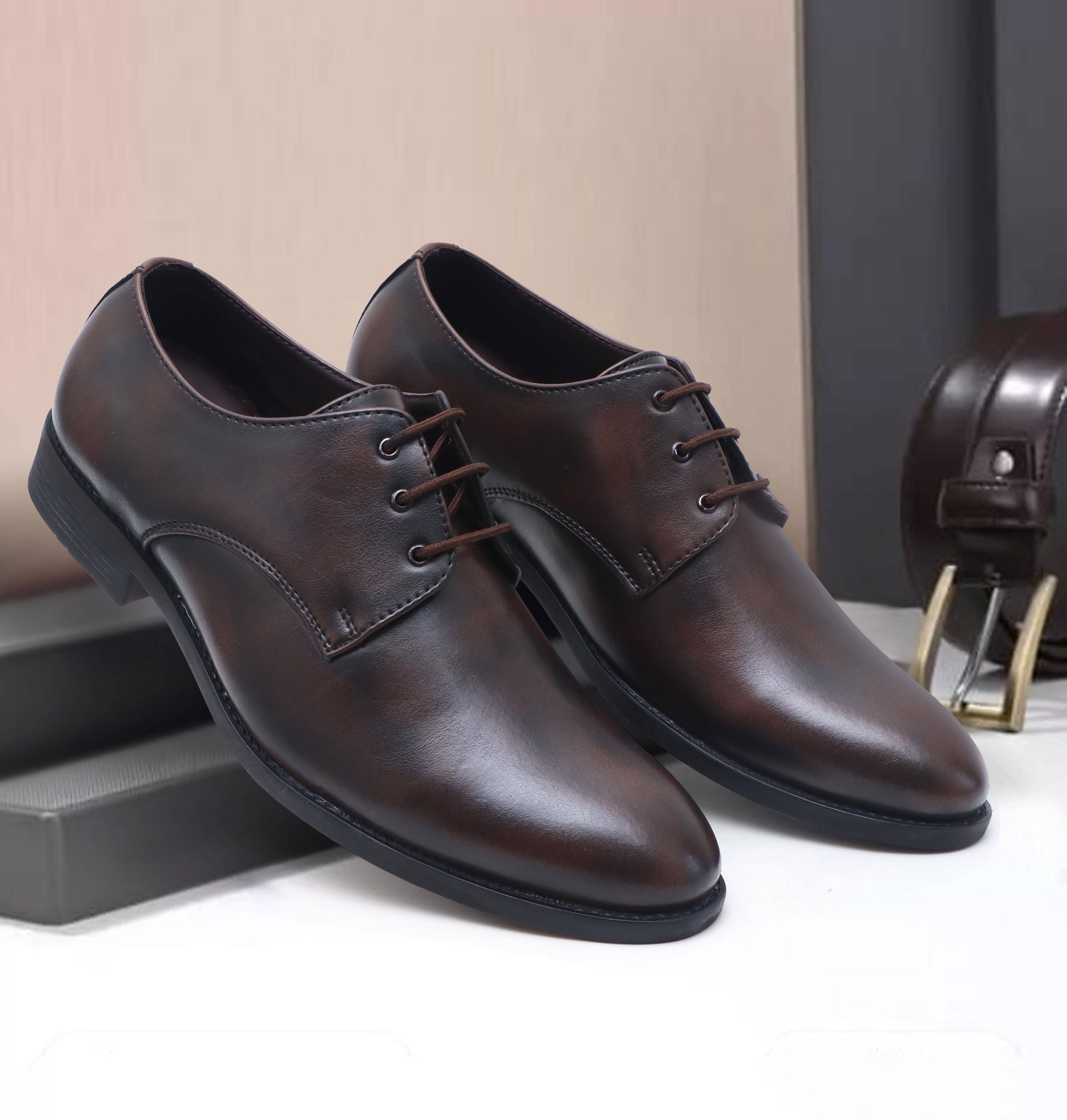 ALCAZO Black Men's Derby Formal Shoes - Formal Shoes | Buy online on ZillyBuy