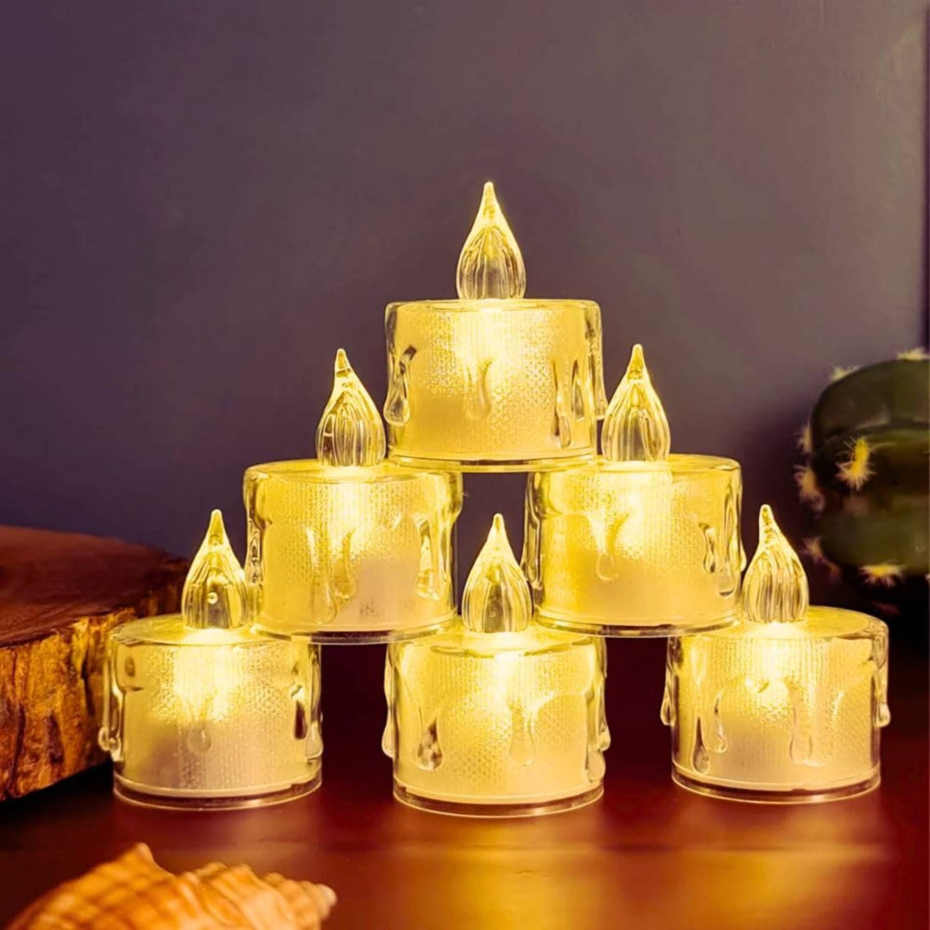     			ATIPRIYA Yellow LED Tea Light Candle 5 cm ( Pack of 8 )