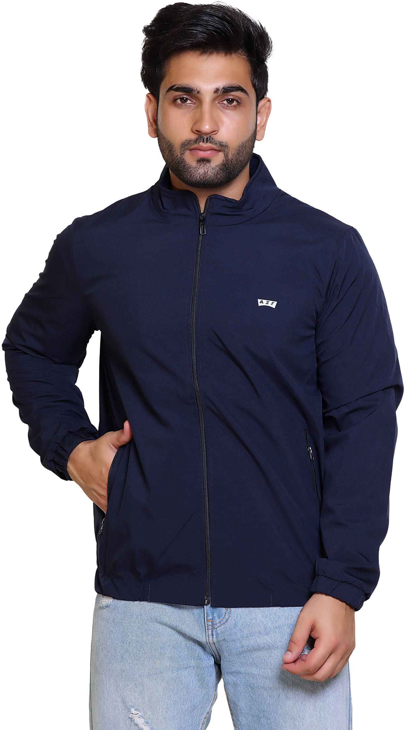     			AZF Nylon Men's Windcheater Jacket - Navy ( Pack of 1 )