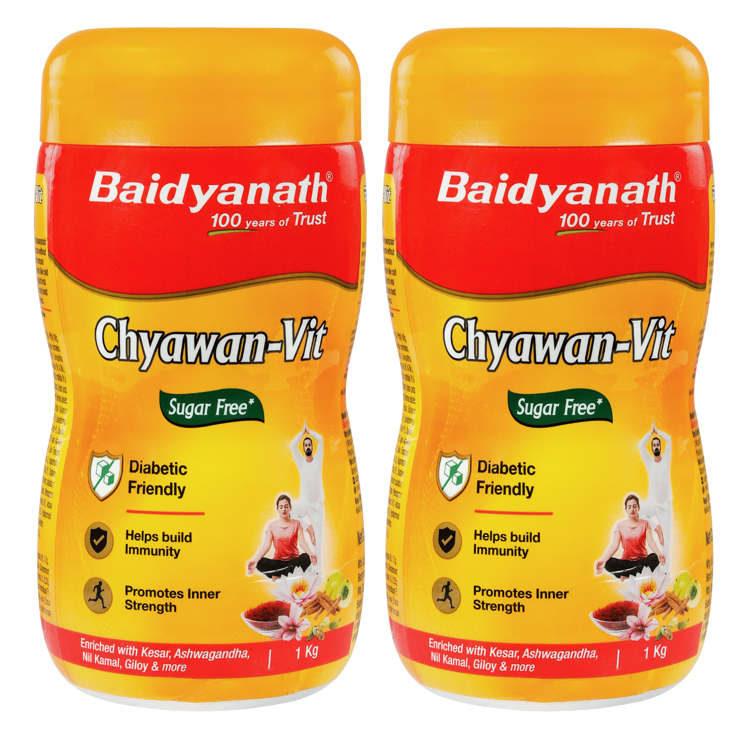     			Baidyanath Sugarfree Chyawan Vit- 1KG Specially formulated Chyawanprash with No Added Sugar- With Benefits of Amla, Ashwagandha and Almonds PACK of 2